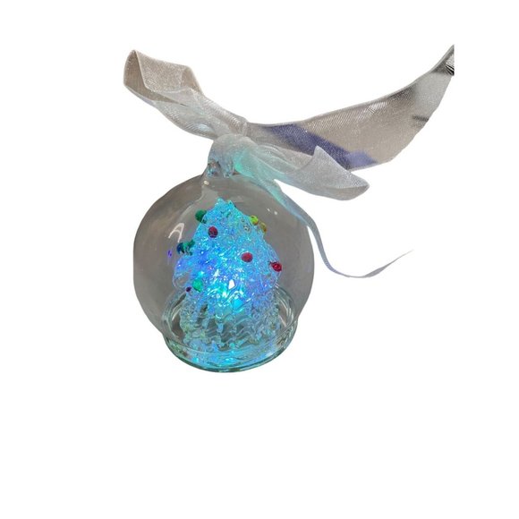 Handblown Glass Globe Ornament LED ChangingColor Light Christmas Tree NEW BATT - Picture 4 of 11